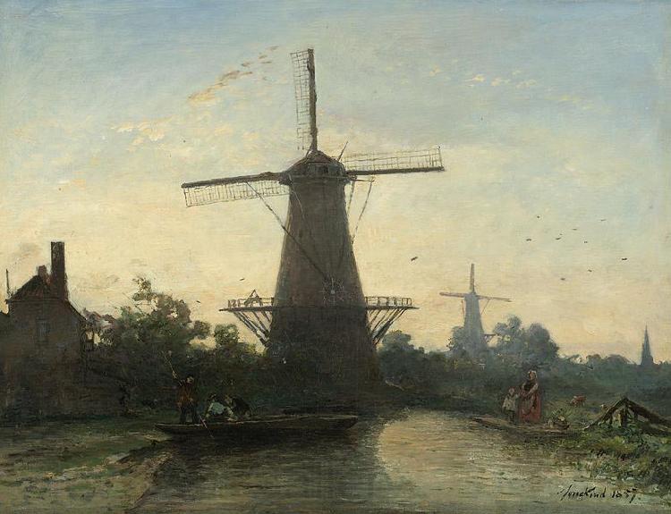 Johan Barthold Jongkind Mills near Rotterdam Norge oil painting art
